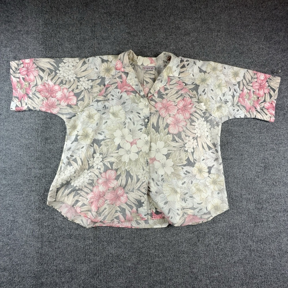 Cabrais Shirt Mens 2XL Multicolor Hawaiian Floral Rayon Short Sleeve Button Up